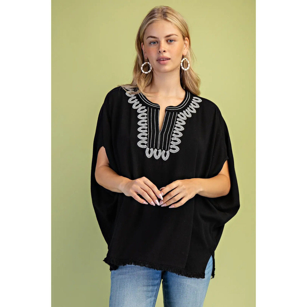 TE1619 B GiGio Linen Dolman Sleeve Top Various Sizes